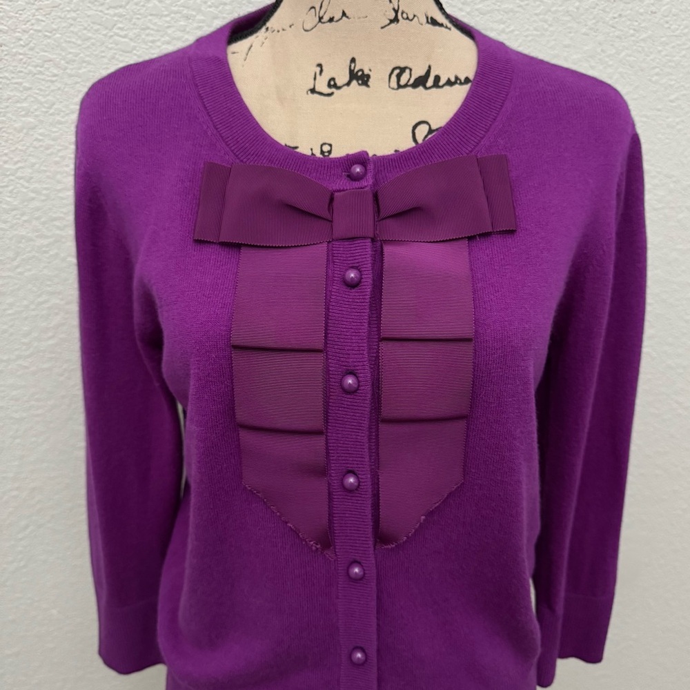 Kate Spade Bow Cardigan Sweater Size Large - Picture 2 of 12